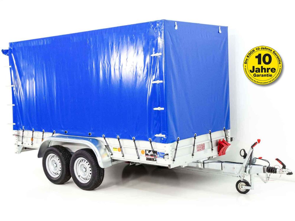 Anhänger Koch mit Plane 150x350cm 2600kg|Typ 8.26|Hochplane 180cm Blau-Neu – Bild 2