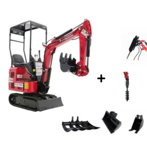 HZC Power Minibagger SBKB765K – Benzin, 866 kg, mit Dach, schmale Ausführung-Neu