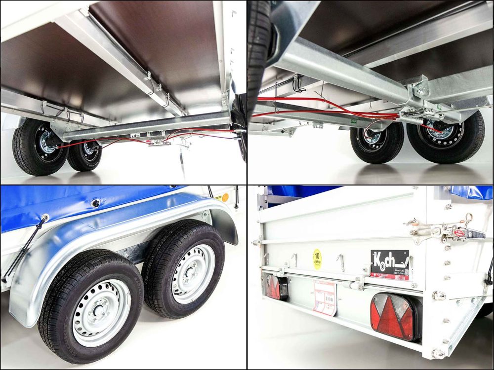 Anhänger Koch mit Plane 150x350cm 2600kg|Typ 8.26|Hochplane 180cm Blau-Neu – Bild 10