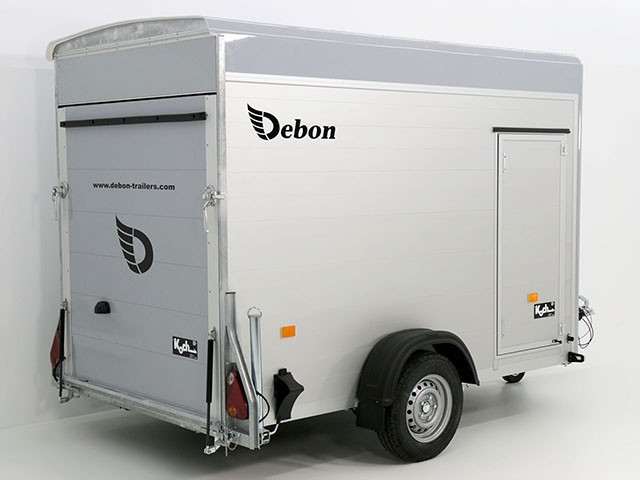 Debon Kofferanhänger Cargo 148x295cm H:190cm 1,3t|Alu, Polybug|Tür|grau-Neu – Bild 6