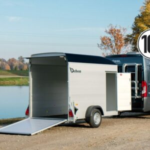 Debon Kofferanhänger Cargo 148x295cm H:190cm 1,3t|Alu|Polybug|Tür|schwarz-Neu