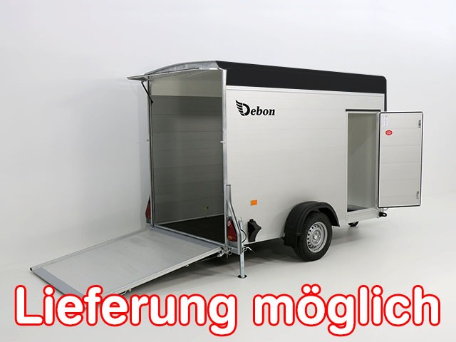 Debon Kofferanhänger Cargo 148x295cm H:190cm 1,3t|Alu|Polybug|Tür|schwarz-Neu – Bild 5