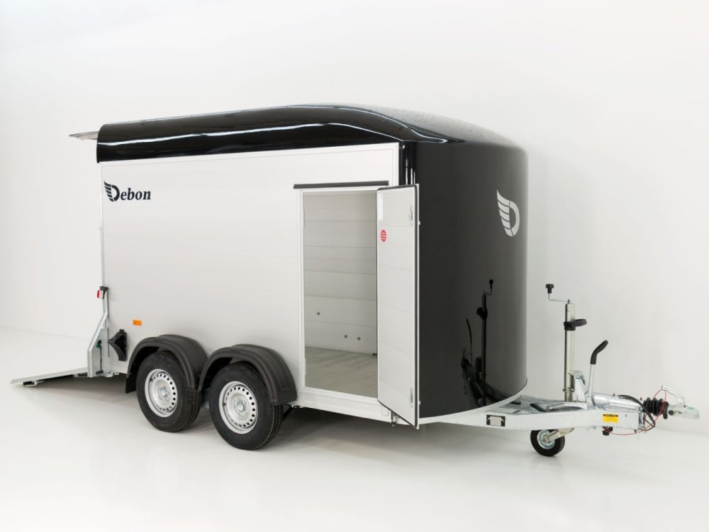 Debon Kofferanhänger Cargo 163x300cm H:200cm 2,0t|Alu|Polybug|Tür|schwarz-Neu – Bild 5