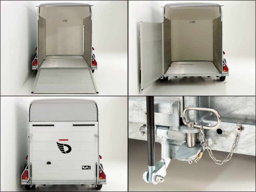 Debon Kofferanhänger Cargo 163x300cm H:200cm 2,0t|Alu|Polybug|Tür|schwarz-Neu – Bild 15