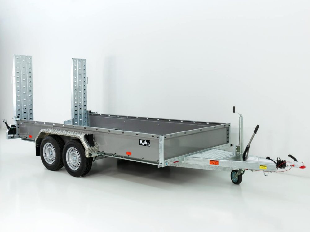 Vezeko Baumaschinenanhänger BA 190x390cm 3,5t|grau|Schwenk-Rampen|SB-Neu