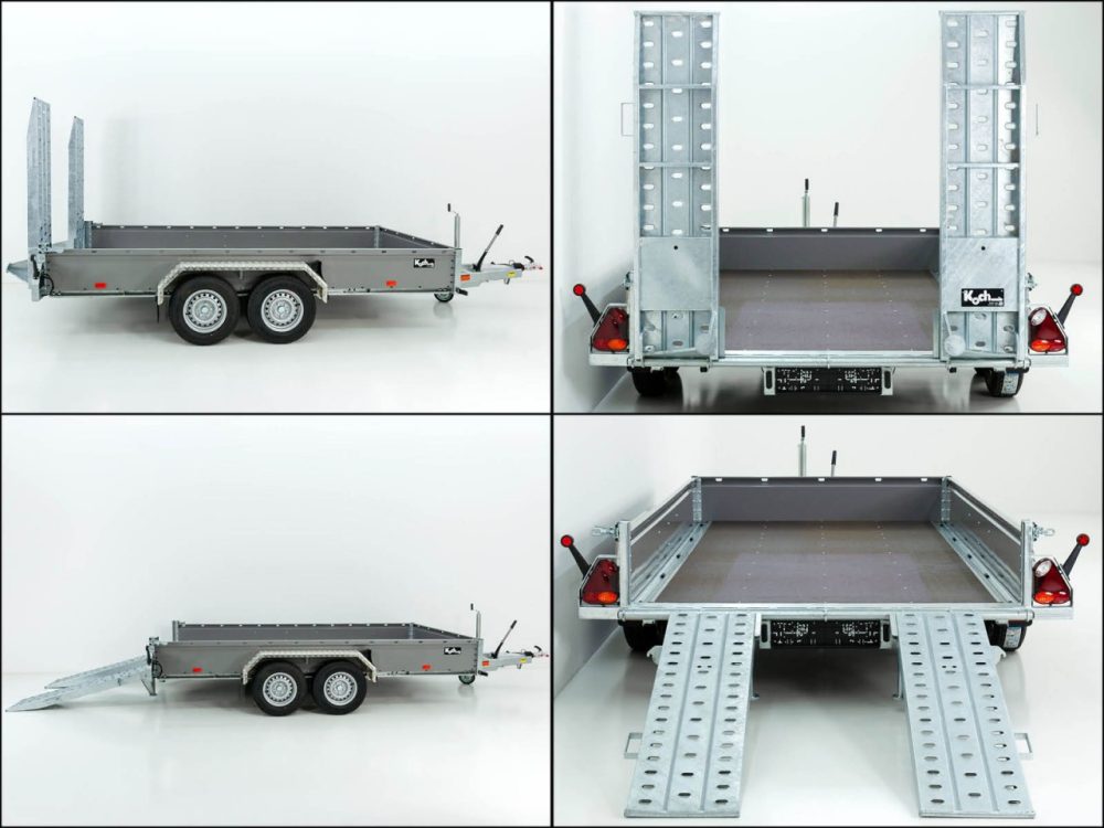 Vezeko Baumaschinenanhänger BA 190x390cm 3,5t|grau|Schwenk-Rampen|SB-Neu – Bild 12