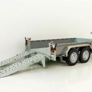 Vezeko Baumaschinenanhänger BA 155x360cm 3,5t|SB|Schwenk-Rampen|grau-Neu