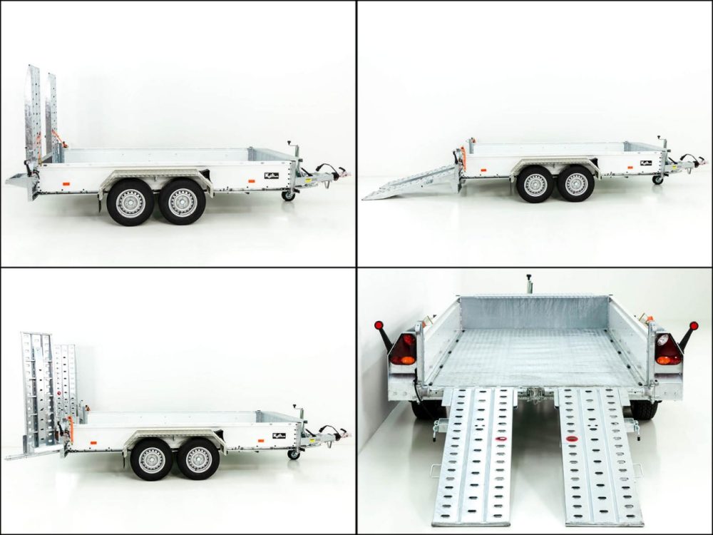 Vezeko Baumaschinenanhänger BA 155x360cm 3,5t|SB|Schwenk-Rampen|grau-Neu – Bild 7