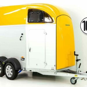 Humbaur Pferdeanhänger XANTHOS AERO 2400|gelb|Sattelkammer|Alufelgen-Neu