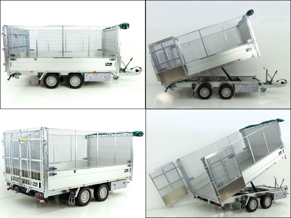 Twintrailer Multi-Heckkipper TT35-35 3,5t|192x352x140cm|Netz|Tandem-Neu – Bild 8