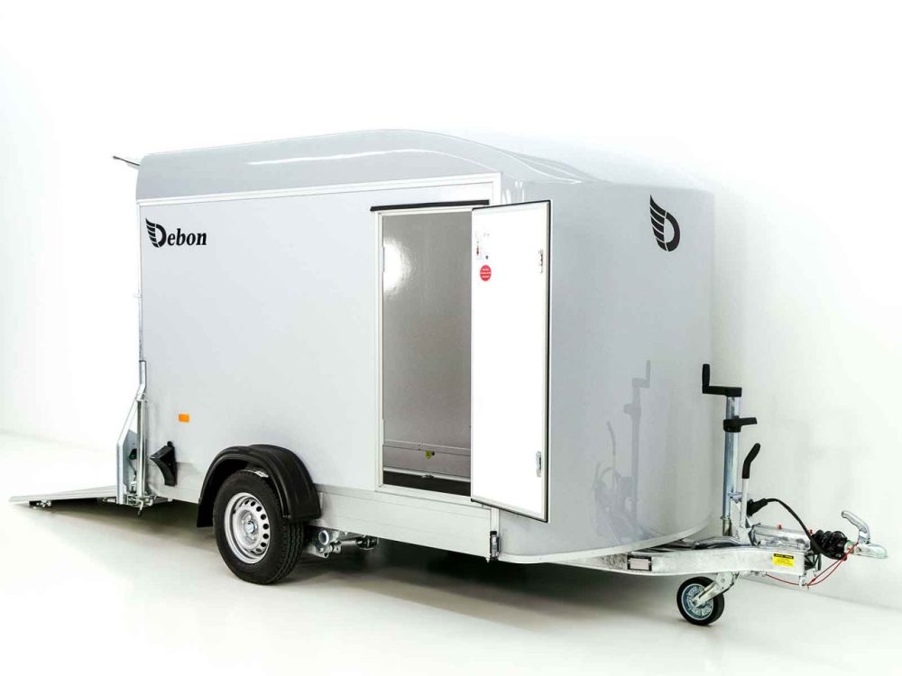 Debon Kofferanhänger C300 148x295cm H:190cm 1,3t| Polybug|Tür|grau-Neu – Bild 2