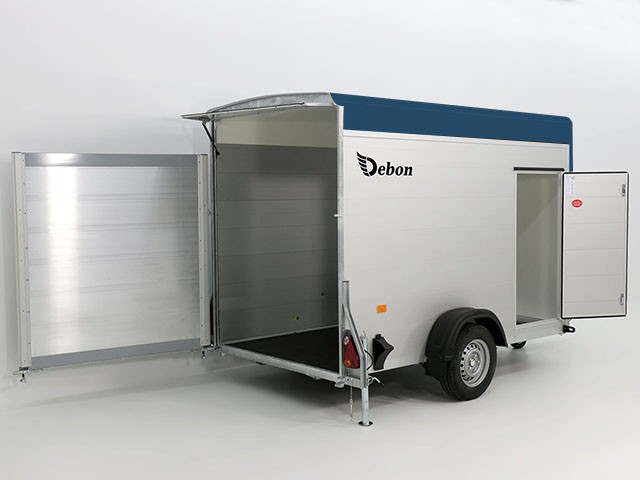 Debon Kofferanhänger Cargo 148x295cm H:190cm 1,3t|Alu, Polybug|Tür|blau-Neu – Bild 5