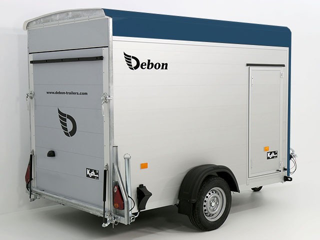 Debon Kofferanhänger Cargo 148x295cm H:190cm 1,3t|Alu, Polybug|Tür|blau-Neu – Bild 9