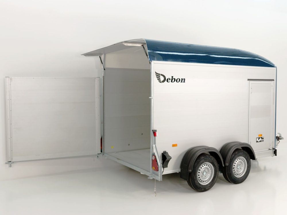 Debon Kofferanhänger Cargo 163x300cm H:200cm 2,0t|Alu|Polybug|Tür|blau-Neu – Bild 3