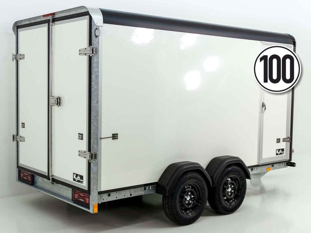 Henra Kofferanhänger Boxvan black 183x365cm H:190 2,7t|Türe-Neu