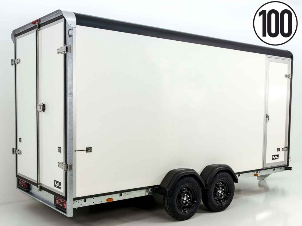 Henra Kofferanhänger Boxvan black 183x365cm H:220 2,7t|Türe-Neu