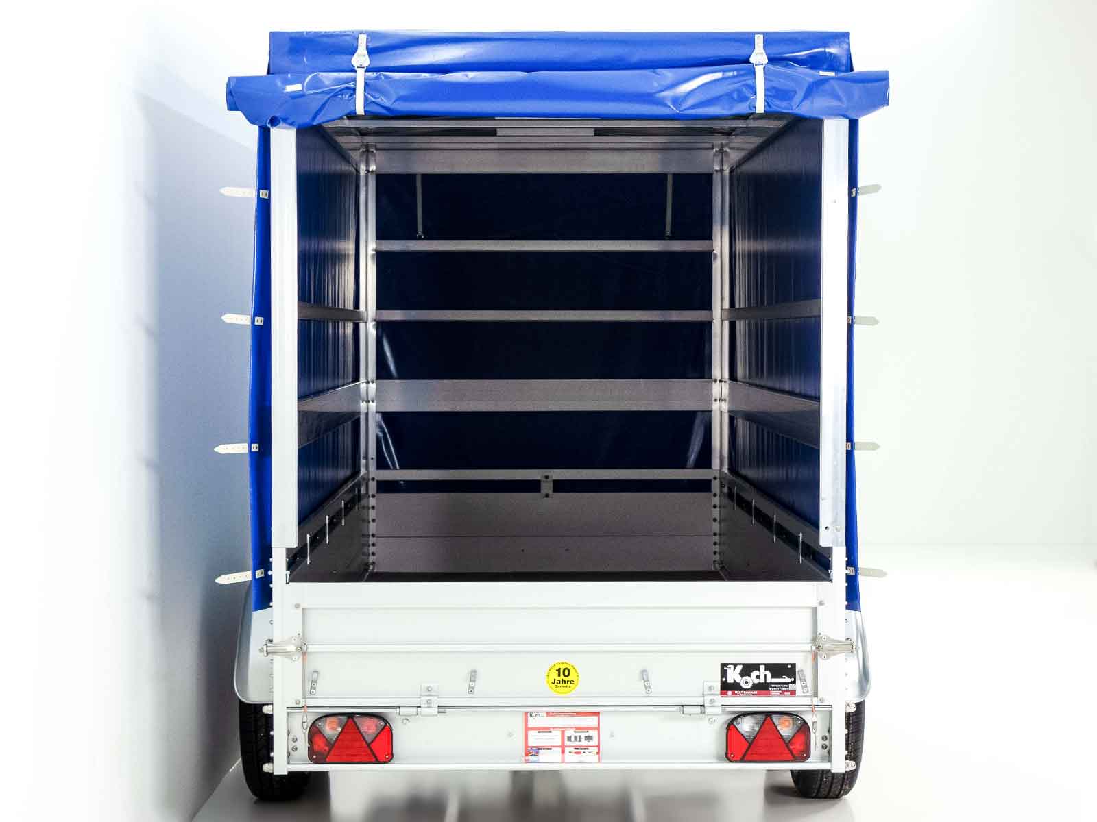 Anhänger Koch mit Plane 150x350cm 2600kg|Typ 8.26|Hochplane 180cm Blau-Neu – Bild 4