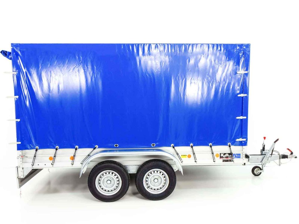 Anhänger Koch mit Plane 150x350cm 2600kg|Typ 8.26|Hochplane 180cm Blau-Neu – Bild 7