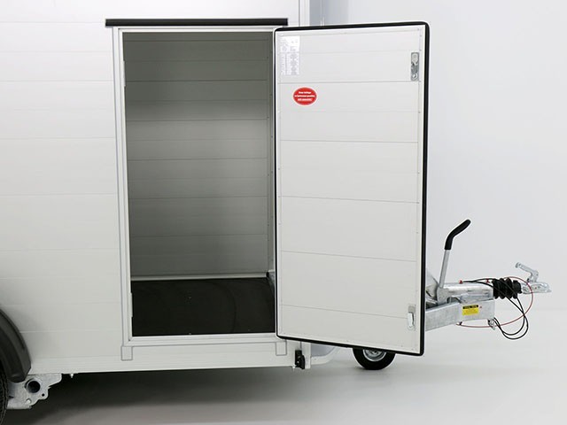 Debon Kofferanhänger Cargo 148x295cm H:190cm 1,3t|Alu, Polybug|Tür|grau-Neu – Bild 10