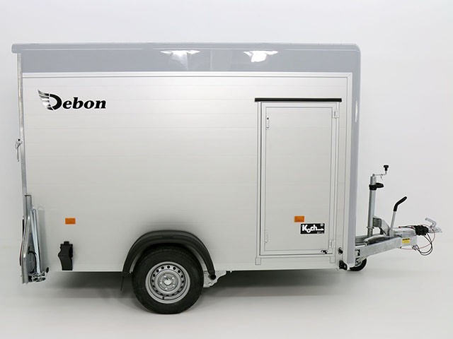 Debon Kofferanhänger Cargo 148x295cm H:190cm 1,3t|Alu, Polybug|Tür|grau-Neu – Bild 7