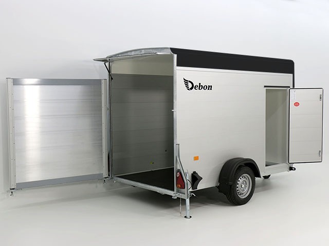 Debon Kofferanhänger Cargo 148x295cm H:190cm 1,3t|Alu|Polybug|Tür|schwarz-Neu – Bild 6